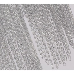 Lustre design à pampilles en aluminium, couleur argent