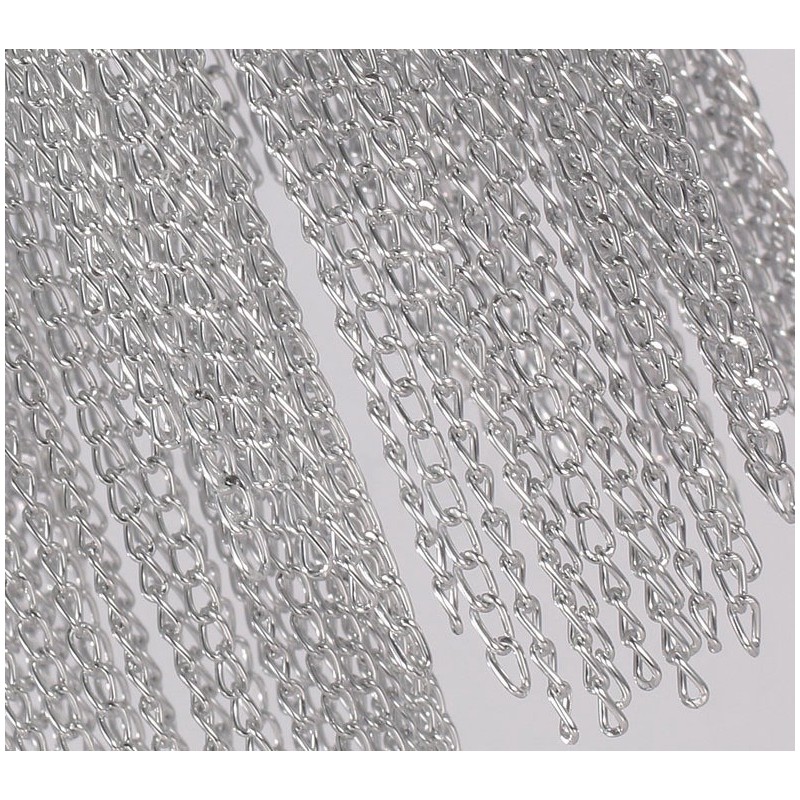 Lustre design à pampilles en aluminium, couleur argent