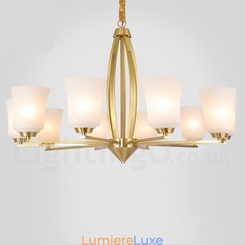 Lustre suspendu rétro vintage en laiton avec abat-jour en verre