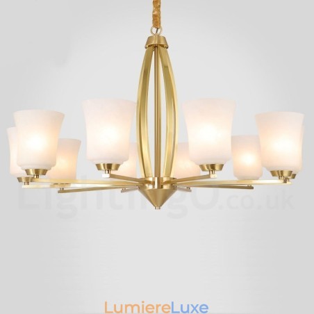 Lustre suspendu rétro vintage en laiton avec abat-jour en verre Lustre suspendu rétro vintage en laiton avec abat-jour en verre