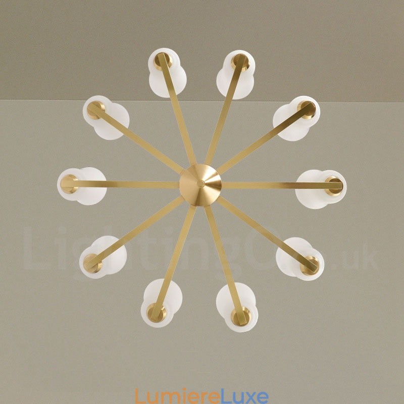 Lustre suspendu rétro vintage en laiton avec abat-jour en verre