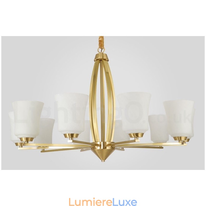Lustre suspendu rétro vintage en laiton avec abat-jour en verre