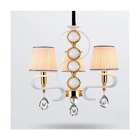 Lustre en tissu 3 lumières moderne minimaliste de haute qualité Lustre en tissu 3 lumières moderne minimaliste de haute qualité