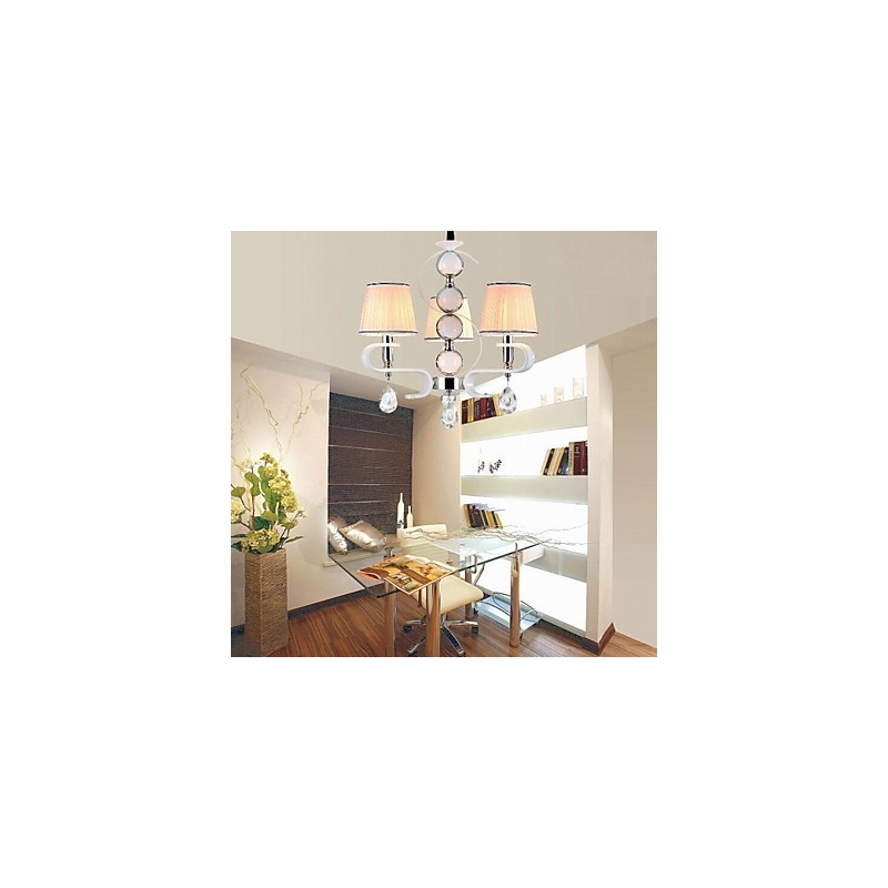 Lustre en tissu 3 lumières moderne minimaliste de haute qualité