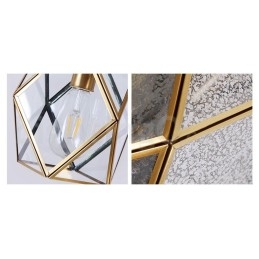 Suspension rustique en laiton pur de style nordique avec abat-jour en verre