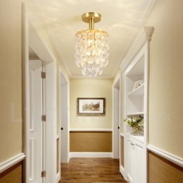 Plafonniers encastrés en cristal de style nordique rustique en laiton pur