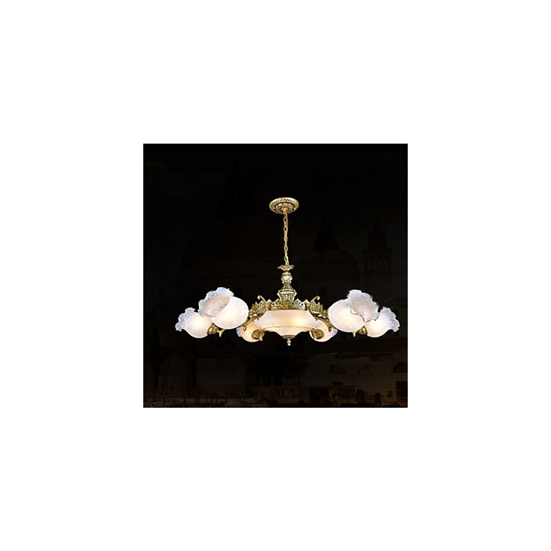 Lustre traditionnel classique vintage rétro en métal bronze