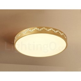 Plafonnier rond en laiton pur, style nordique contemporain moderne, avec abat-jour en acrylique