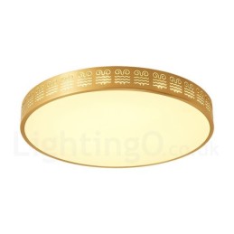 Plafonnier rond en laiton pur, style nordique contemporain moderne, avec abat-jour en acrylique