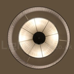 Suspension moderne Drum à 4 lampes avec abat-jour en tissu