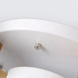 Lustre en bois moderne contemporain de style nordique, plafonnier encastré avec abat-jour en acrylique