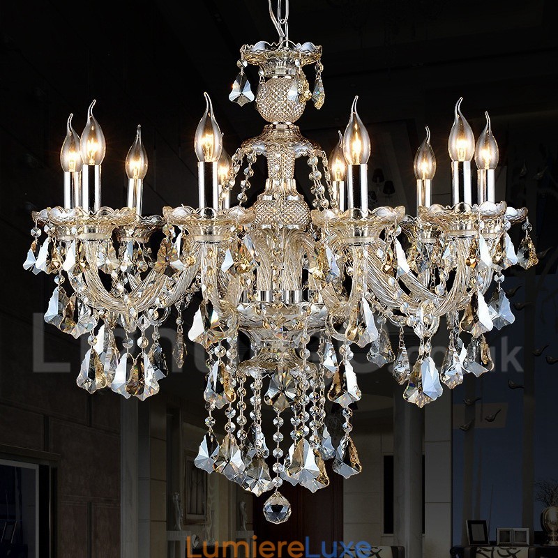 Lustre moderne en cristal K9 couleur cognac rétro