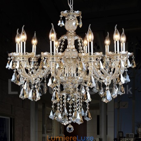 Lustre moderne en cristal K9 couleur cognac rétro Lustre moderne en cristal K9 couleur cognac rétro