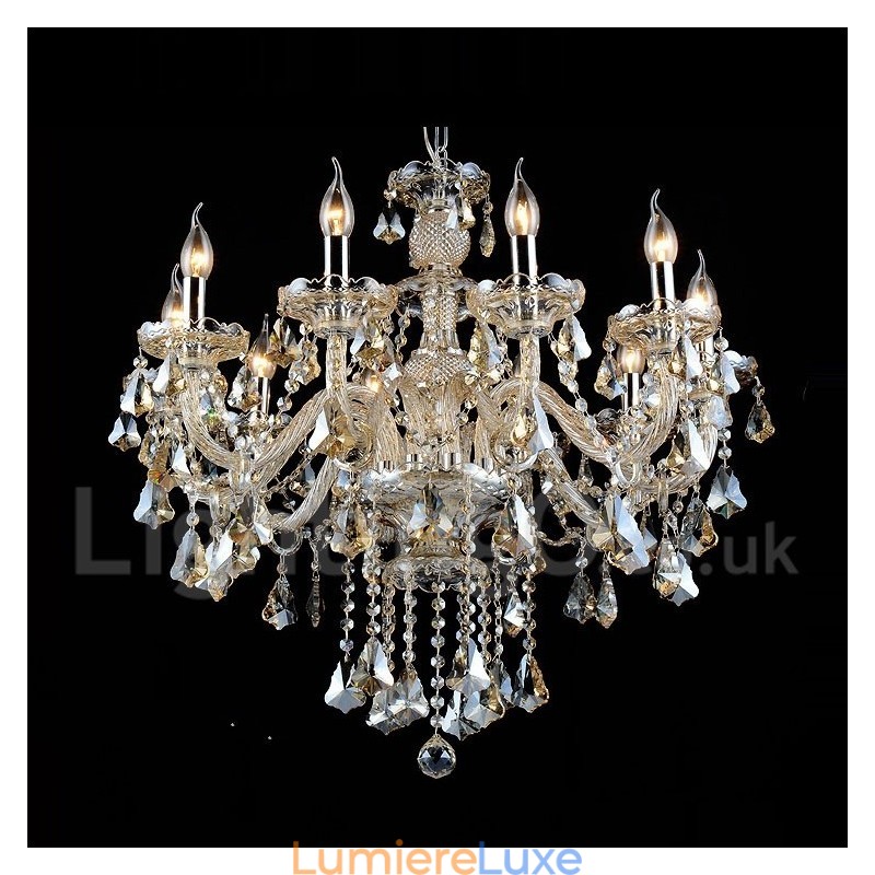 Lustre moderne en cristal K9 couleur cognac rétro