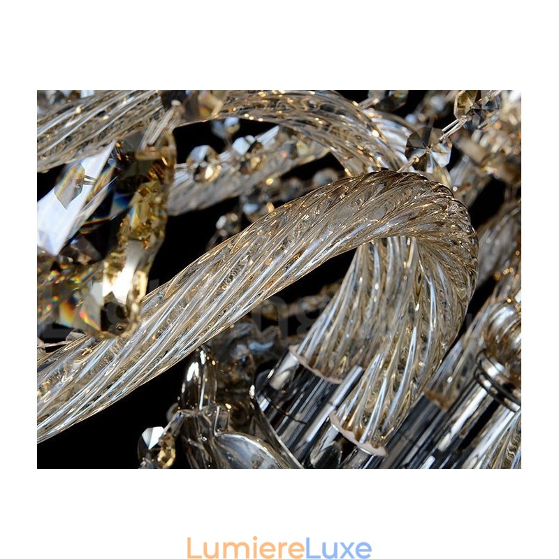 Lustre moderne en cristal K9 couleur cognac rétro