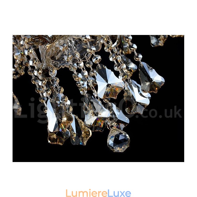 Lustre moderne en cristal K9 couleur cognac rétro