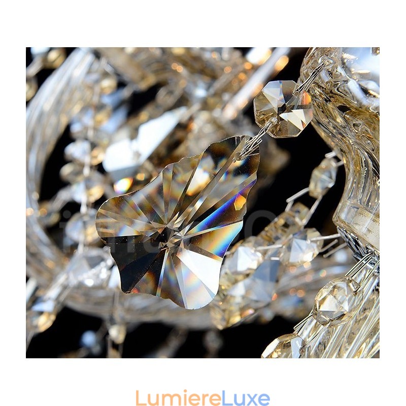 Lustre moderne en cristal K9 couleur cognac rétro
