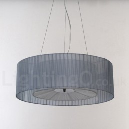Suspension moderne Drum à 4 lampes avec abat-jour en tissu
