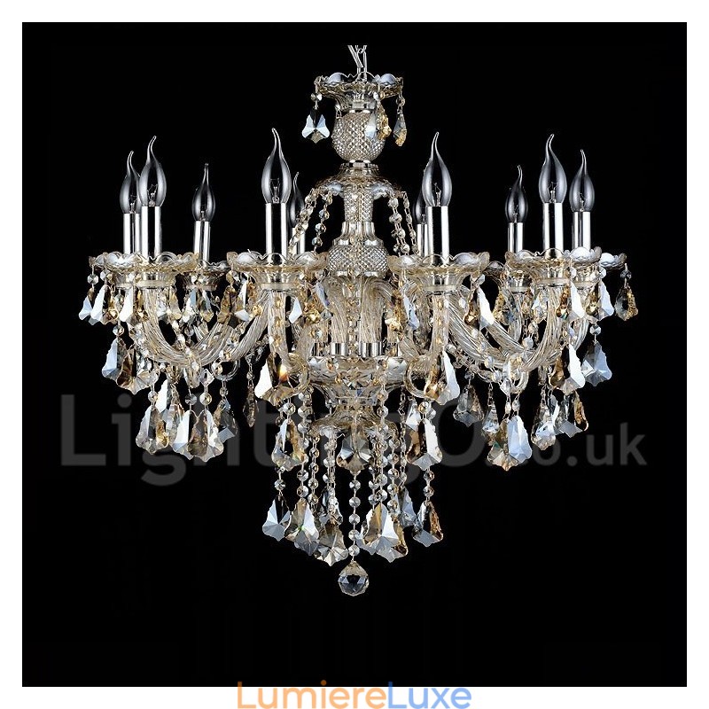Lustre moderne en cristal K9 couleur cognac rétro