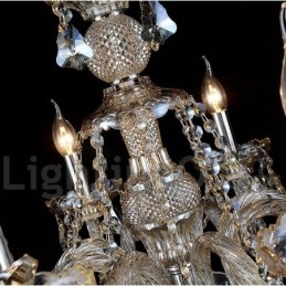 Lustre moderne en cristal K9 couleur cognac rétro