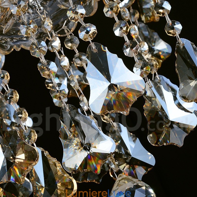 Lustre moderne en cristal K9 couleur cognac rétro