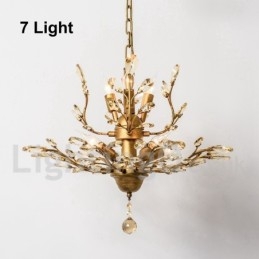 Lustre en cristal peint en fer avec lampe d'éclairage moderne en cristal
