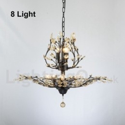 Lustre en cristal peint en fer avec lampe d'éclairage moderne en cristal