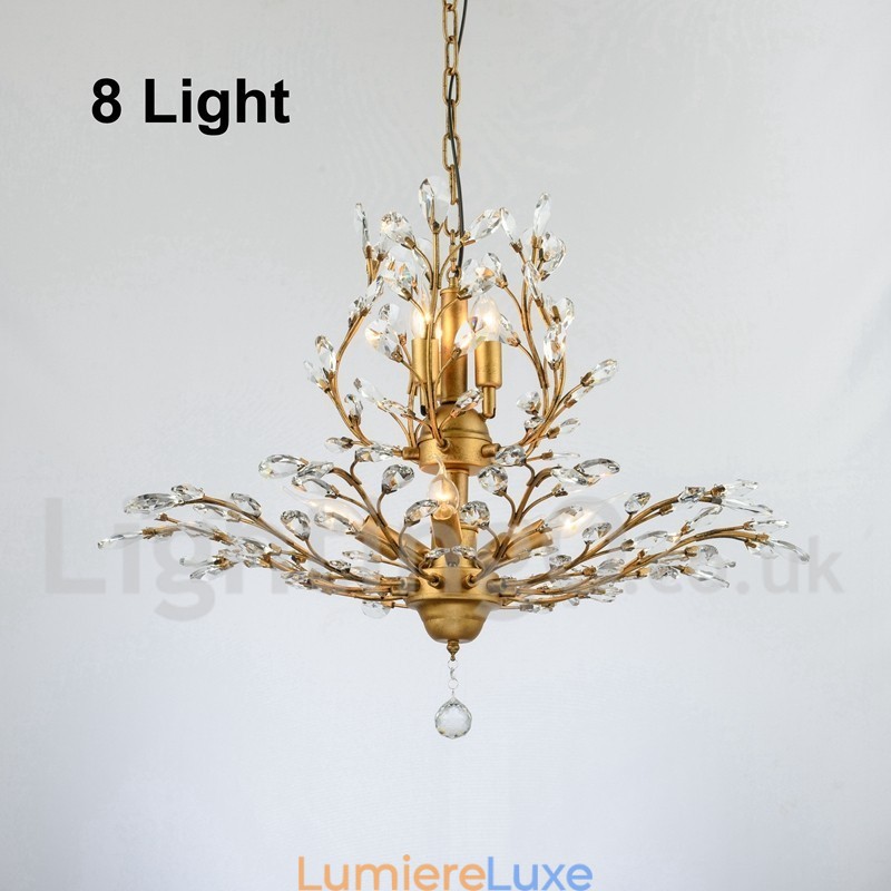 Lustre en cristal peint en fer avec lampe d'éclairage moderne en cristal