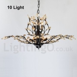 Lustre en cristal peint en fer avec lampe d'éclairage moderne en cristal