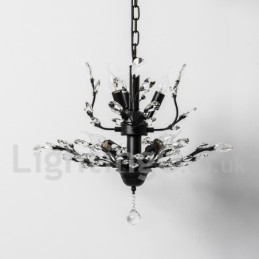 Lustre en cristal peint en fer avec lampe d'éclairage moderne en cristal