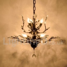 Lustre en cristal peint en fer avec lampe d'éclairage moderne en cristal