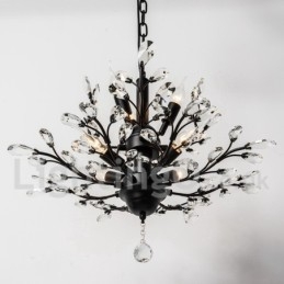 Lustre en cristal peint en fer avec lampe d'éclairage moderne en cristal
