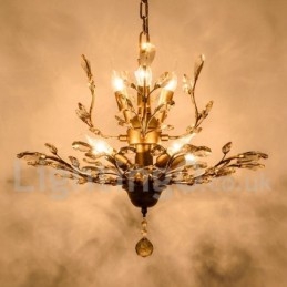 Lustre en cristal peint en fer avec lampe d'éclairage moderne en cristal