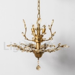 Lustre en cristal peint en fer avec lampe d'éclairage moderne en cristal