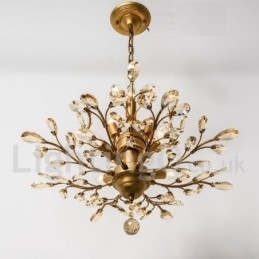 Lustre en cristal peint en fer avec lampe d'éclairage moderne en cristal