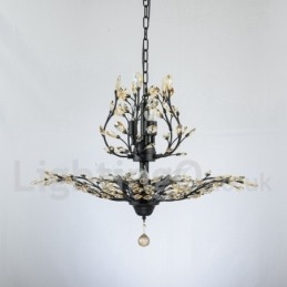 Lustre en cristal peint en fer avec lampe d'éclairage moderne en cristal