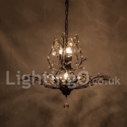 Lustre en cristal peint en fer avec lampe d'éclairage moderne en cristal