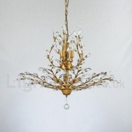 Lustre en cristal peint en fer avec lampe d'éclairage moderne en cristal
