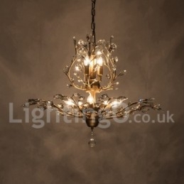 Lustre en cristal peint en fer avec lampe d'éclairage moderne en cristal