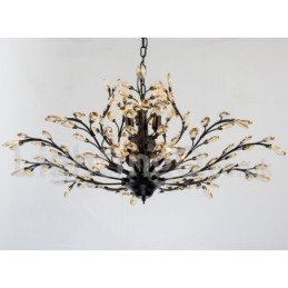 Lustre en cristal peint en fer avec lampe d'éclairage moderne en cristal