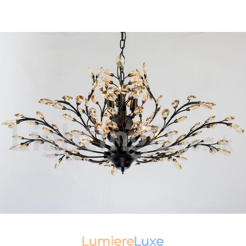 Lustre en cristal peint en fer avec lampe d'éclairage moderne en cristal