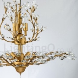 Lustre en cristal peint en fer avec lampe d'éclairage moderne en cristal