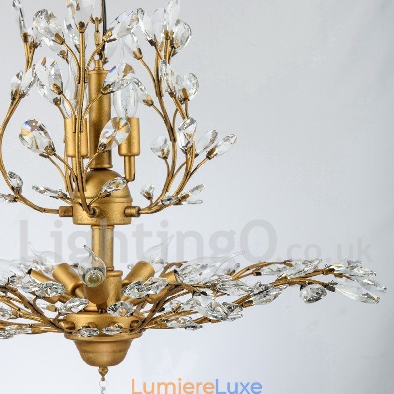 Lustre en cristal peint en fer avec lampe d'éclairage moderne en cristal