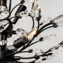 Lustre en cristal peint en fer avec lampe d'éclairage moderne en cristal
