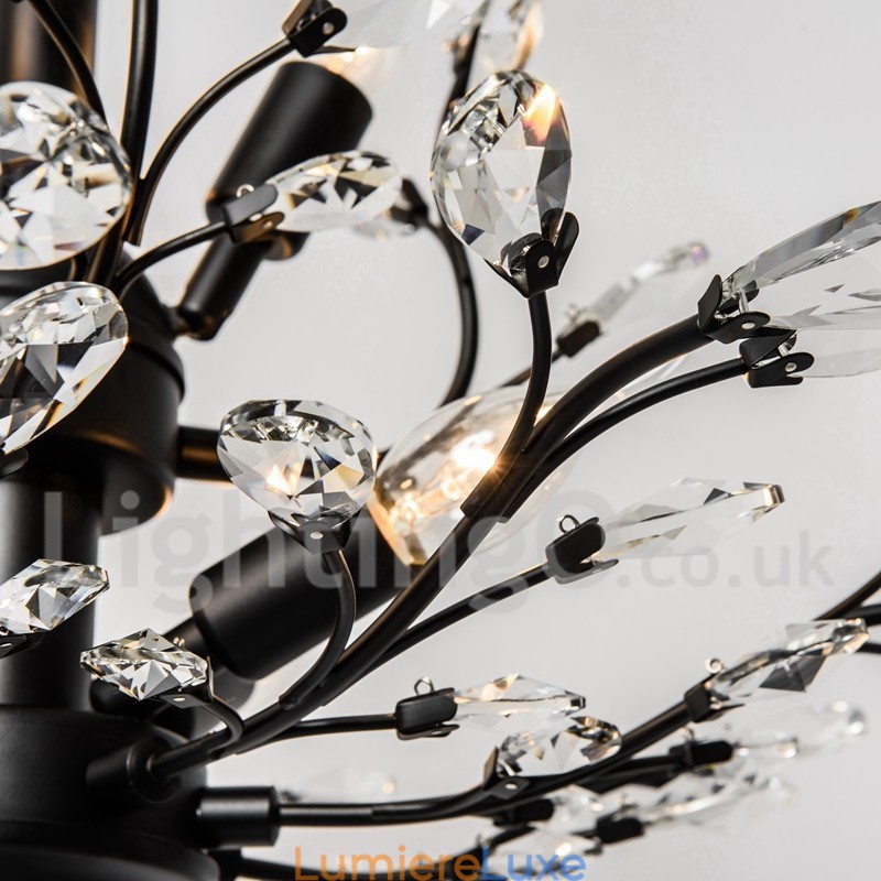 Lustre en cristal peint en fer avec lampe d'éclairage moderne en cristal