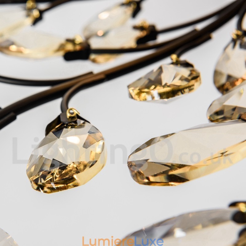 Lustre en cristal peint en fer avec lampe d'éclairage moderne en cristal