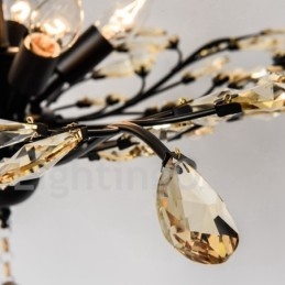 Lustre en cristal peint en fer avec lampe d'éclairage moderne en cristal