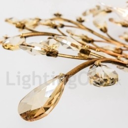 Lustre en cristal peint en fer avec lampe d'éclairage moderne en cristal