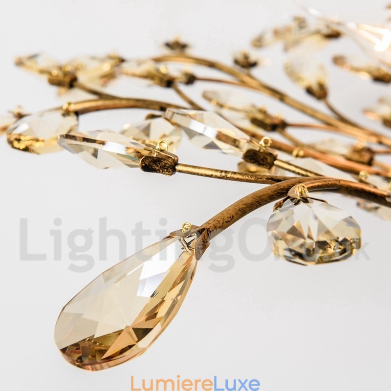 Lustre en cristal peint en fer avec lampe d'éclairage moderne en cristal