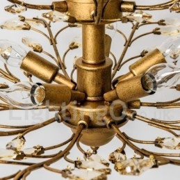Lustre en cristal peint en fer avec lampe d'éclairage moderne en cristal